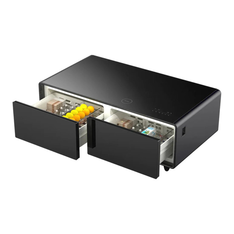 Smart Coffee Table w/ Refrigerator - Black - طاولة ذكية بثلاجة